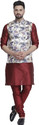 B BEN Men Satin Kurta Pyjama Ethnic Jacket Set