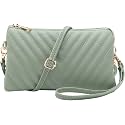 B BRENTANO Vegan Leather Multi-Pocket Crossbody Purse/Clutch with Card Slots, Removable Wristlet &amp; Adjustable Shoulder Strap