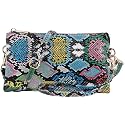 B BRENTANO Vegan Leather Multi-Pocket Crossbody Purse/Clutch with Card Slots, Removable Wristlet &amp; Adjustable Shoulder Strap