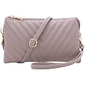 B BRENTANO Vegan Leather Multi-Pocket Crossbody Purse/Clutch with Card Slots, Removable Wristlet &amp; Adjustable Shoulder Strap