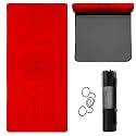 B Fit Extra Wide 31x72 Inchs 8 MM Thick Original TPE Yoga Mat – Free Yoga Bag and Strap Included - With Alignment System, Non-slip, Eco-friendly, sweat-resistant (Red-Black)