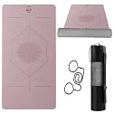 B Fit 8 MM Thick Wide 31x72 Inch Original TPE Yoga Mat – Free Yoga Bag and Strap Included - With Alignment System, Non-slip, Eco-friendly, sweat-resistant (PURPLE-DARK GREY)