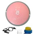 B FIT Balance Trainer Stability Half Ball with Pump - Improve Core and Ab Strength With Full Body Home Gym Workouts Or Fitness Training (Pink 47 Cm)