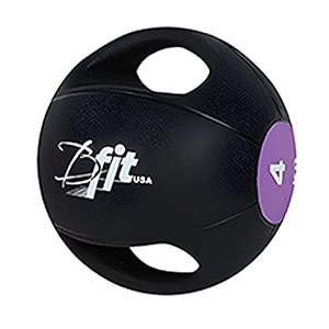 b fit dual grip medicine ball for fitness weighted balance plyometric training muscle build 5 kgs