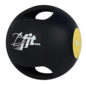 b fit dual grip medicine ball for fitness weighted balance plyometric training muscle build 7 kgs