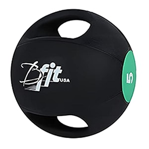 b fit dual grip medicine ball for fitness weighted balance plyometric training muscle build 5 kgs