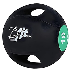 b fit dual grip medicine ball for fitness weighted balance plyometric training muscle build 10 kgs