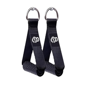 b fit professional exercise gym machine handles for cable machines - heavy duty cable machine attachment handles strong nylon webbing for resistance training pair