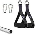 B fit Professional Exercise Handles For Cable Machines Style Optional (Pair) (Commercial Solid Heavy Abs Pipe Handles), Black