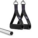 B fit Professional Exercise Handles For Cable Machines Style Optional (Pair) (Commercial Solid Heavy Abs Pipe Handles), Black