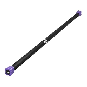 b fit weighted workout bar for physical therapy aerobics yoga pilate strength and balance training - padded foam colour coded heavy duty solid steel exercise bar47 2 kg