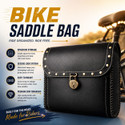 B.K Accessories Bike Side Centre Key Lock Black Bag Universal for Bike One-side Black Leather Motorbike Saddlebag