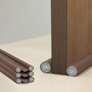 b-safe innovation pvc door guard 36 inches pack of 3 gap filler for door bottom seal strip - sound-proof reduce noise energy saving door stopper for reduce door dust insects protector brown