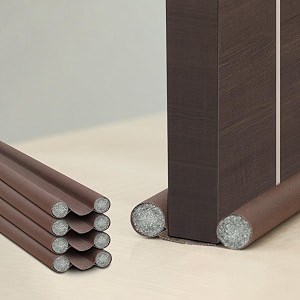b-safe innovation pvc door guard 36 inches pack of 4 gap filler for door bottom seal strip - sound-proof reduce noise energy saving door stopper for reduce door dust insects protector brown