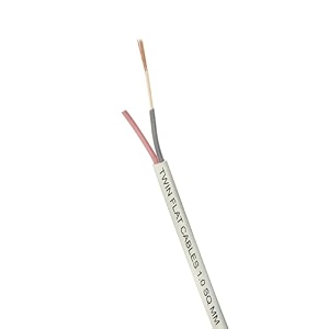 twin flat 10 mm 2 core flexible copper wires amp cables with triple layer pvc insulation white 15 meters  49 feet