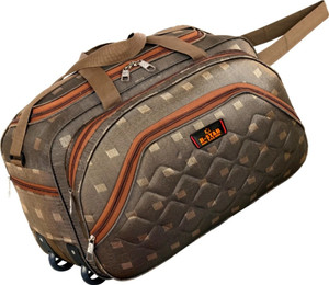b star b 60 l strolley duffel bag - travel duffle bags with wheels - beige - large capacity