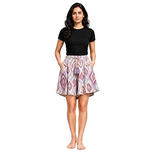 b stories women39s ultra-soft printed 100 viscose culotte shorts  soft casual high waist lounge shorts  girls ladies stylish quirky casual summer beach bottoms s-xxl