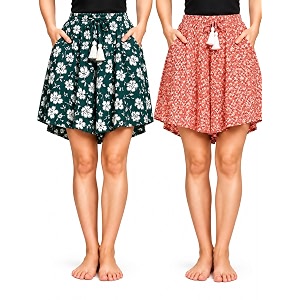B STORIES Womens Viscose Printed Lounge Culotte