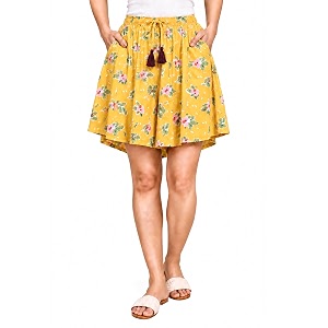 b stories women39s ultra-soft printed 100 viscose culotte shorts  soft casual high waist lounge shorts  girls ladies stylish quirky casual summer beach bottoms s-xxl