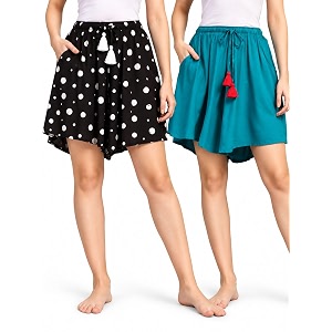 B STORIES Womens Viscose Printed Lounge Culotte