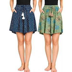 B STORIES Womens Viscose Printed Lounge Culotte