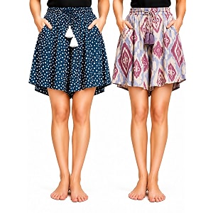 B STORIES Womens Viscose Printed Lounge Culotte