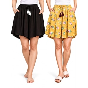 B STORIES Womens Viscose Printed Lounge Culotte