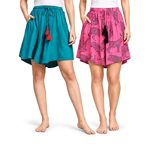 B STORIES Womens Viscose Printed Lounge Culotte