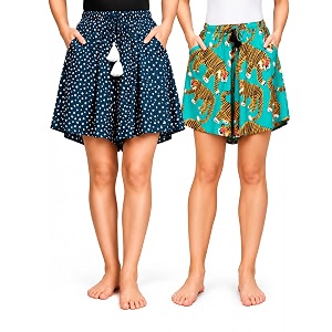 B STORIES Womens Viscose Printed Lounge Culotte