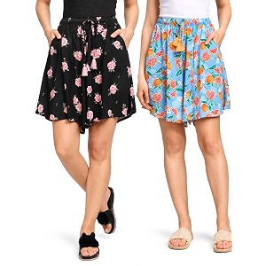 B STORIES Womens Viscose Printed Lounge Culotte