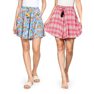 B STORIES Womens Viscose Printed Lounge Culotte