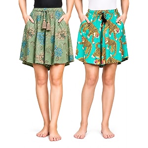 B STORIES Womens Viscose Printed Lounge Culotte