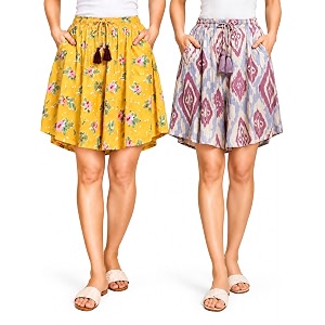 B STORIES Womens Viscose Printed Lounge Culotte