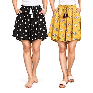 B STORIES Womens Viscose Printed Lounge Culotte