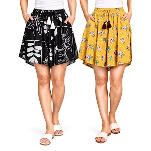 B STORIES Womens Viscose Printed Lounge Culotte