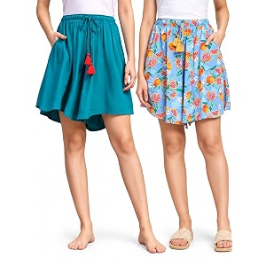 B STORIES Womens Viscose Printed Lounge Culotte