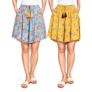 B STORIES Womens Viscose Printed Lounge Culotte