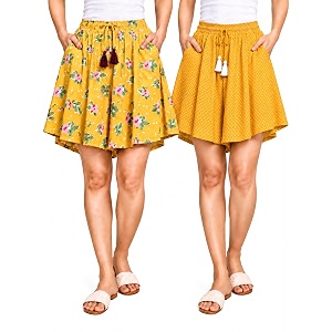 B STORIES Womens Viscose Printed Lounge Culotte