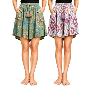B STORIES Womens Viscose Printed Lounge Culotte
