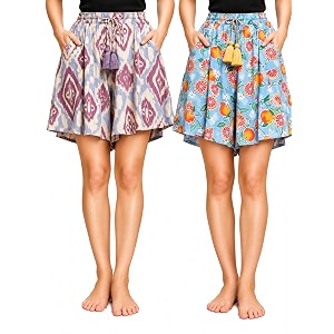 B STORIES Womens Viscose Printed Lounge Culotte