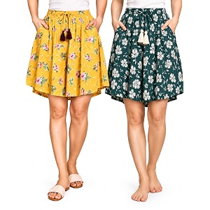 B STORIES Womens Viscose Printed Lounge Culotte