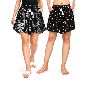 B STORIES Womens Viscose Printed Lounge Culotte