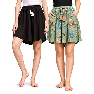 B STORIES Womens Viscose Printed Lounge Culotte