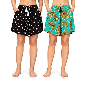 B STORIES Womens Viscose Printed Lounge Culotte