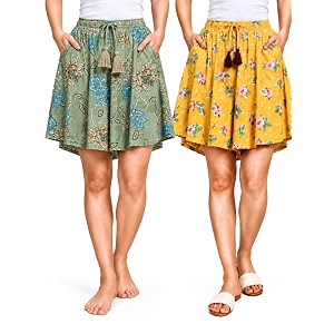 B STORIES Womens Viscose Printed Lounge Culotte