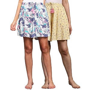 b stories women39s viscose printed lounge culotte shorts pack of 2 lshor-001-2211323002-s small combo-87