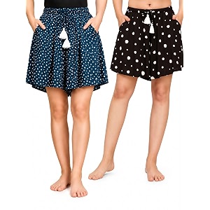 B STORIES Womens Viscose Printed Lounge Culotte