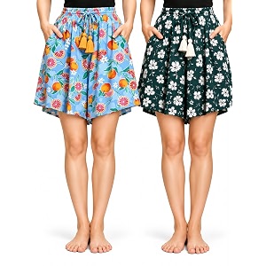 B STORIES Womens Viscose Printed Lounge Culotte
