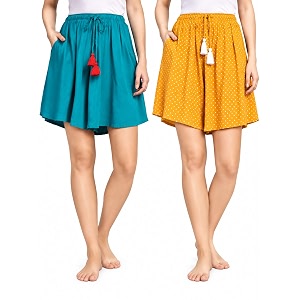 B STORIES Womens Viscose Printed Lounge Culotte