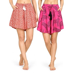 B STORIES Womens Viscose Printed Lounge Culotte